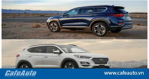 So sánh Hyundai Santa Fe và Hyundai Tucson 2020 - CafeAuto.Vn